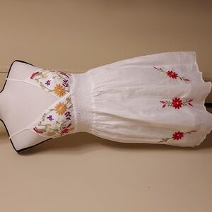 Ocean Breeze White Smocked Mini Dress